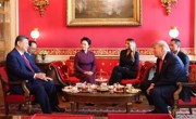 习近平和彭丽媛同美国总统特朗普夫妇茶叙