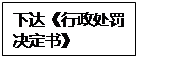 文本框: 下达《行政处罚决定书》