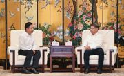 青海省同德县党政代表团赴盐考察 周斌会见代表团一行